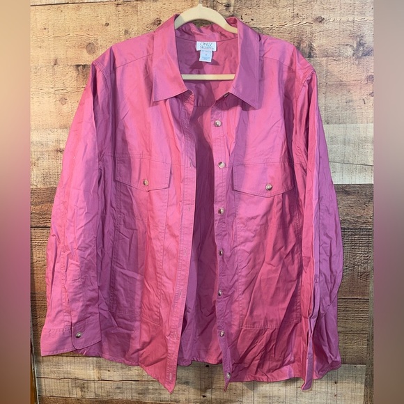 Only Necessities Pink Button Down Shirt - Picture 1 of 3